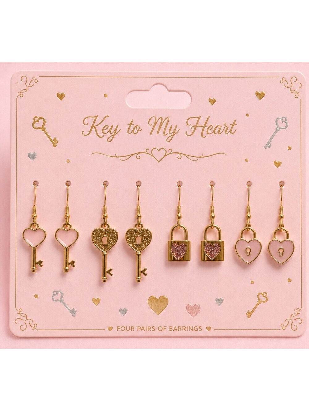 Valentine's Day Key to My Heat Rhinestone 4 piece Set